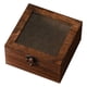 thumbnail image 5 of Caja de almacenamiento de madera organizadora de regalos resistente con tapa de vidrio caja de regalo decorativa para Cuadrado marrón oscuro, 5 of 9