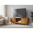 thumbnail image 4 of Moveis Mueble para TV de hasta 70" Modelo Atlas, con Puertas correderas, diseño Moderno Biselado, en MDP Resistente Color Cumaru, 4 of 6