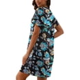 thumbnail image 4 of MINTREUS Women's Nightgown Short Sleeve Nightshirt V Neck Sleep Shirt Loose Loungewear Casual Sleepwear, 4 of 11