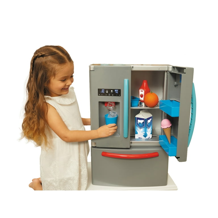 Little Tikes First Fridge Refrigerator with Ice Dispenser Pretend Play Appliance with 11 Kitchen Accessories Kids Ages 2