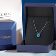 thumbnail image 5 of Gem Stone King 14K Yellow Gold Simulated Blue Opal Pendant Necklace for Women | 0.30 Cttw | Gemstone October Birthstone | Round Cabochon 6MM | With 18 inch Chain, 5 of 6