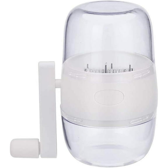 LQQBOX Nut Chopper,Manual Nut Grinder with Hand Crank,Hand Held Food Shredder Cutter for Different Nuts for Baking for Kitchen (white)