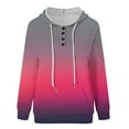 thumbnail image 4 of Jinhomg Womens Trendy Hooded Sweatshirt Long Sleeve Gradient Color Tops Fall Casual Cozy Quarter Button Up Sweatshirts with Kangaroo Pocket Todays Deals Watermelon Red S, 4 of 6
