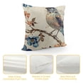thumbnail image 4 of Creowell Vintage Ink Painting Blue Bird Robin and Flower Throw Pillow Cover Case  Cushion Cover for Couch Sofa Home Decoration Square Pillowcase s ( Blue Bird), 4 of 5