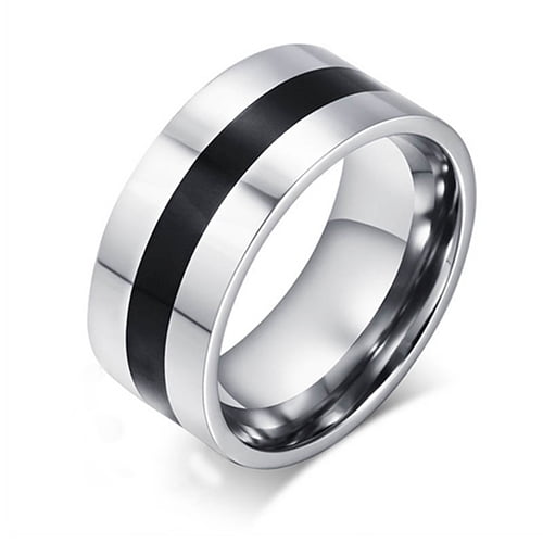 Trayknick Women Men Simple Wedding Engagement Stainless Steel Finger Ring Band Jewelry Other