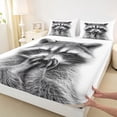thumbnail image 4 of Erosebridal Raccoon Wildlife Bed Sheets, Cartoon Animal Lover King Sheets, 4 Pieces, 4 of 5