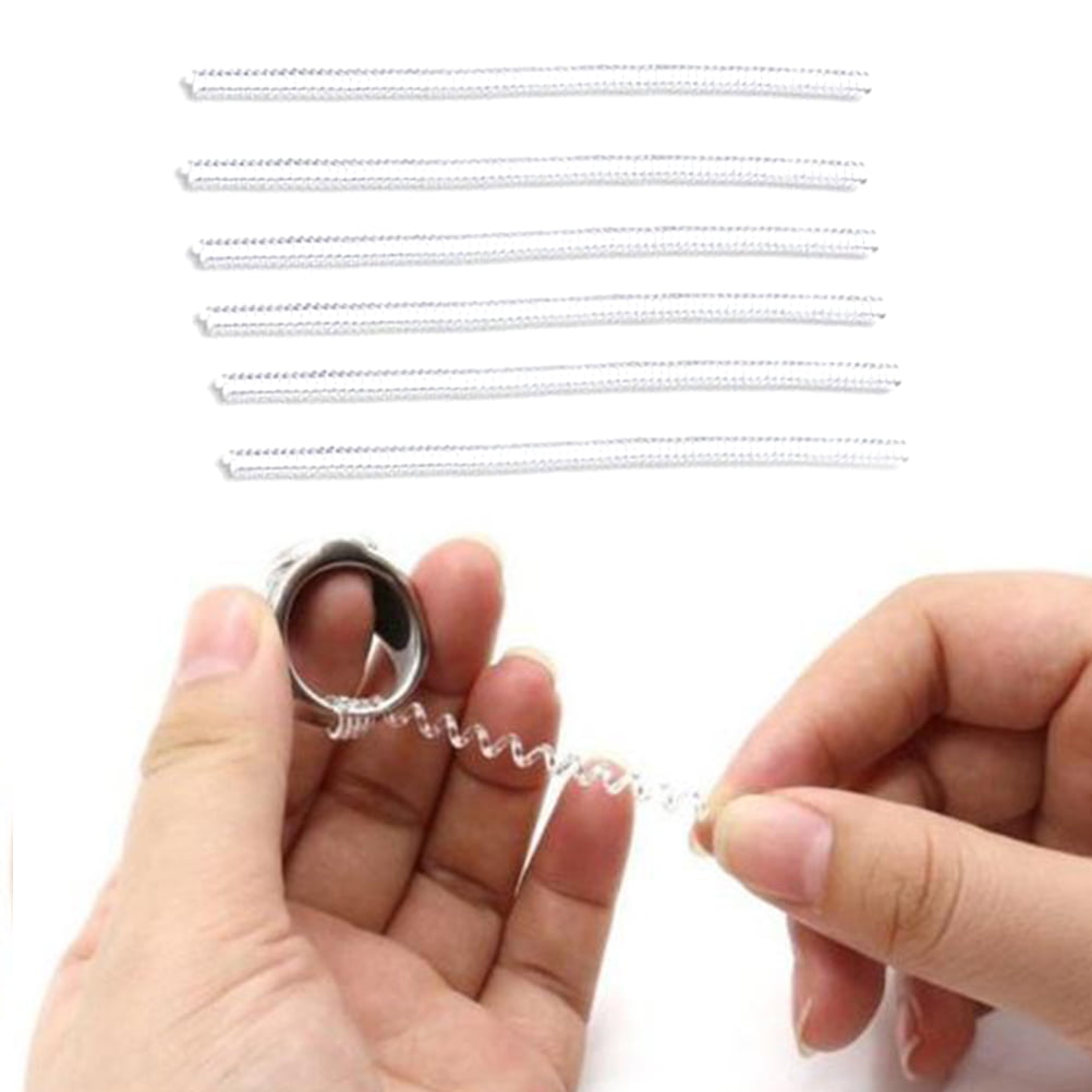 QISIWOLE Ring Size Adjuster for Loose Rings, Pack of 10 Clear Invisible  Jewelry Sizer, Spring Telephone Line Adjustment Ring Guard Resizer Make  Ring