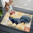 thumbnail image 4 of Navy Blue Rooster Entryway Rug 2x3 Area Rug Washable Indoor Doormat Small Bathroom Rugs Non-Slip Low Pile Accent Throw Rugs Vintage Watercolor Animals Floor Carpet for Kitchen Bedroom Entrance, 4 of 9