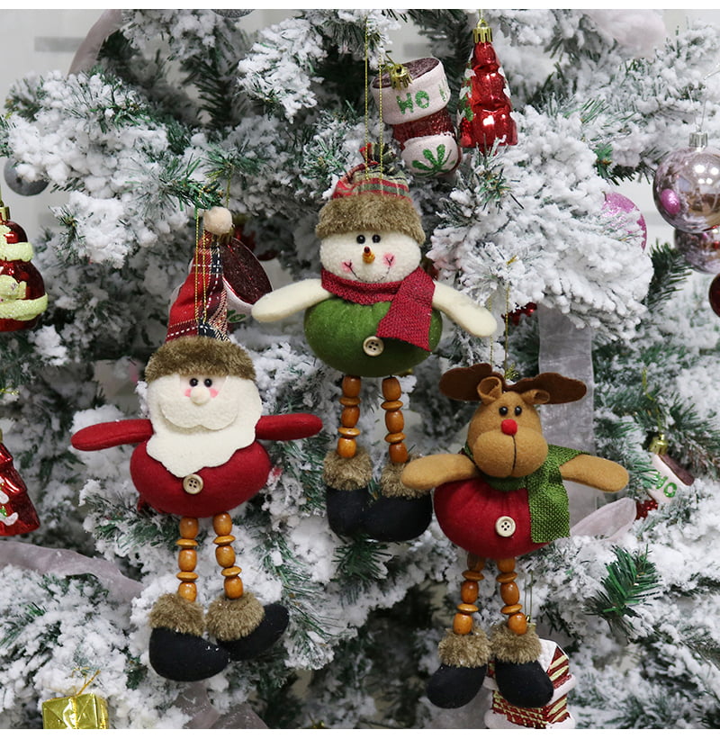 Christmas Tree Ornaments Santa Claus Snowman Reindeer Toy Hanging Decor LP 