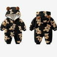 thumbnail image 4 of CUZIBR Winter Outfits For Girls Christmas Romper Lovely Animal Print Winter Fuzzy Thick Thermal Bodysuit Long Sleeve Zip Up Hoodies Jumpsuit Soft Comfortable Casual Dailywear,Black,9-12 Months, 4 of 8