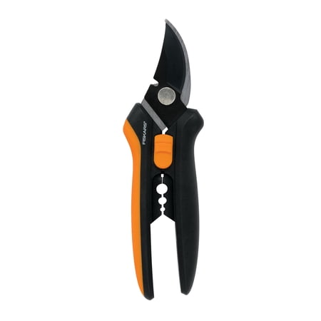 Fiskars Bypass Floral Pruning Shears Black/Orange 1/2 Cut