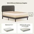 thumbnail image 4 of Lofka Full Bed Frame with Adjustable Headboard for Bedroom, Dorm & Apartment, 850lbs, Dark Gray, 4 of 8