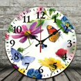 thumbnail image 2 of PRATYUS 10-Inch Flowers Butterfly Print Wall Clock for Living Room Silent Mechanical Movement 10x10in, 2 of 8