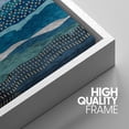 thumbnail image 4 of IDEA4WALL Framed Canvas Print Wall Art Set of 3 Vibrant Teal Mountain Range Horizon Abstract Modern Art Decor Nature Wilderness Geometric Artwork Nordic Zen for Rooms - White 24"x36"x3, 4 of 5