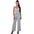 thumbnail image 1 of Conjunto para Mujer 2 Piezas Rayado Top Peplum con Tirantes y Pantalón Palazzo Set Elegante Casual de Tela Ligera, 1 of 5