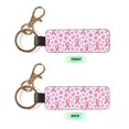 thumbnail image 4 of Keychain 6×3.1×1inpu Leather With Delicate Touch And Strong Recognition Is Used For Daily Travel, Work And Picnic Artistic Pink Ribbon Pattern With Sketched Elements, 4 of 8
