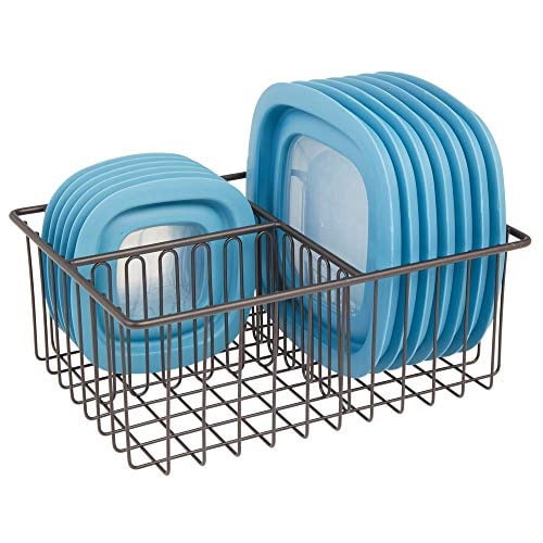 Mdesign Metal Kitchen Food Storage Container Lid Holder 3 Compartment Organizer Bin For Organization In Kitchen Cabinets Cupboards Pantry Shelves Drawers Bronze Walmart Com Walmart Com