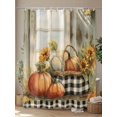 thumbnail image 4 of Fsddascl Orange Pumpkins Fall Shower Curtain Set - 48" x 72" Washable Bathtub Curtain with 12 Hooks, Thanksgiving Botanical Leaf Oil Painting Waterproof Fabric Stall Shower Curtains for Bathroom, 4 of 6