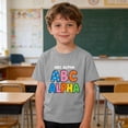 thumbnail image 2 of Boys ABC Tshirt Gray | Soft Cotton Graphic Tee with Playful Alphabet Design for Kids & Kids 3-10 Years | Educational Shirt for School, Play & Casual,Size 3 T, 2 of 9