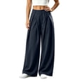 thumbnail image 7 of ATOYSOY Women's Barrel Pleated Oversized Wide Leg Cargo Pants Business Casual Trousers, 7 of 7