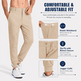 thumbnail image 5 of MASKERT Men's Casual Joggers Pants – Lightweight,3 Pockets,Slim Fit,Soft & Stretchy Tapered Business Trousers, 5 of 8