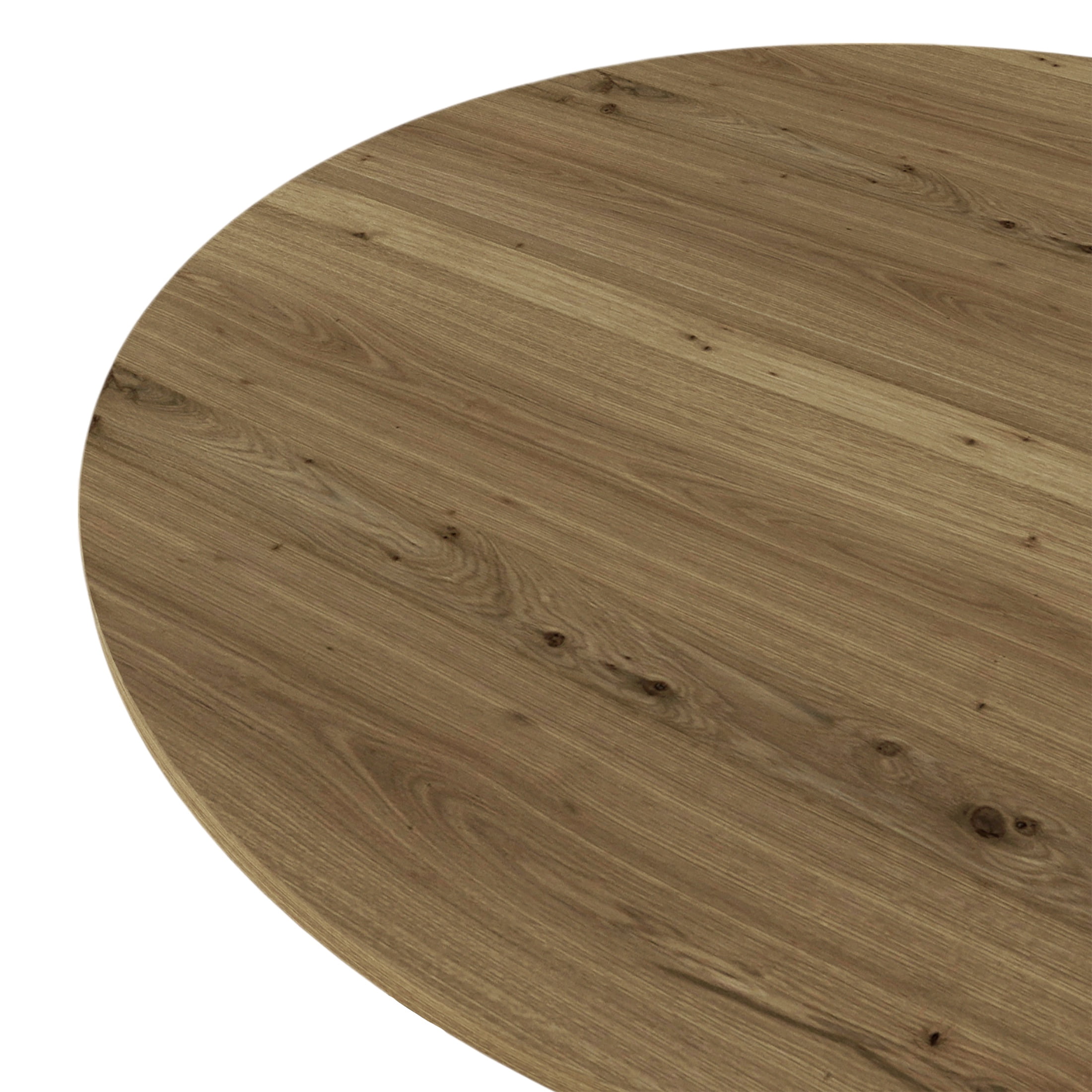 PORKISS Round Dining Table for 4, Small Circle Kitchen Table with Metal Black Legs for Kitchen Living Room (Only Table), 35.43" Table, Rustic Brown