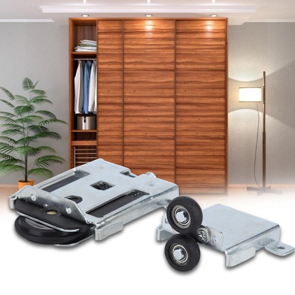 9.2x8.3 Cm Rust Proof Sliding Door Wheel Runners, Adjustable Sliding Closet Door Roller Kit, For Closet Door Sliding Door