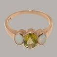 thumbnail image 5 of LBG British Made 10k Rose Gold ring with Natural Peridot & Opal Womens Engagement Ring - 33 size options - Size 11, 5 of 6