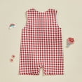thumbnail image 4 of Sopiago Baby Boy Clothes Embroidery Smocked Jumpsuit Sleeveless Romper for Baby Boy Spring Summer Outfit Baby Boys' Overalls (Red,12-18 Months), 4 of 7