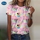 thumbnail image 1 of Women's Summer Casual T-Shirt 2023 Fashion Disney Mickey Mouse Print Short-Sleeved Pullover New Oversized Round Neck Loose TopXXXL Gao Jinjia LED, 1 of 2
