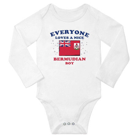 

Everyone Loves a Nice Bermudian Boy Baby Long Slevve Bodysuits Unisex Gifts (White 12-18 Months)