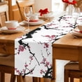 thumbnail image 5 of Pink Plum Blossom Cotton Linen Table Runner for Dining Kitchen, Farmhouse Botanical Spring Floral Wedding Outdoor Party Tablerunners Decoration, Dresser Scarf Coffee Tablecloth Runners 13x48 Inches, 5 of 9