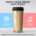 thumbnail image 2 of 18oz Travel Coffee Mug, 316 Stainless Steel Vacuum Insulated Tumbler with 2-in-1 Straw Lid & Strap, Wood Print, 2 of 6