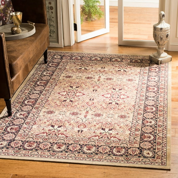 SAFAVIEH Lavar Kerman Jimmy Border Area Rug, Cream/Navy, 3' x 5'