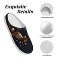 thumbnail image 5 of Wukai Elegant Golden Blue Ornaments Print Women's Indoor Bedroom Slipper Slip On Shoes, Unisex House Shoes with Anti-Skid Sole for Men, Gift for Women Men-46/47, 5 of 7