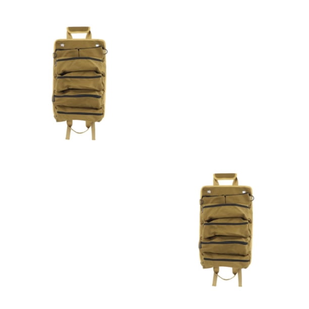 Riwesomey Rollo de herramientas con correa ajustable para un fácil almacenamiento de herramientas - Kit de reparación de bolsas de herramientas caqui 2Conjunto