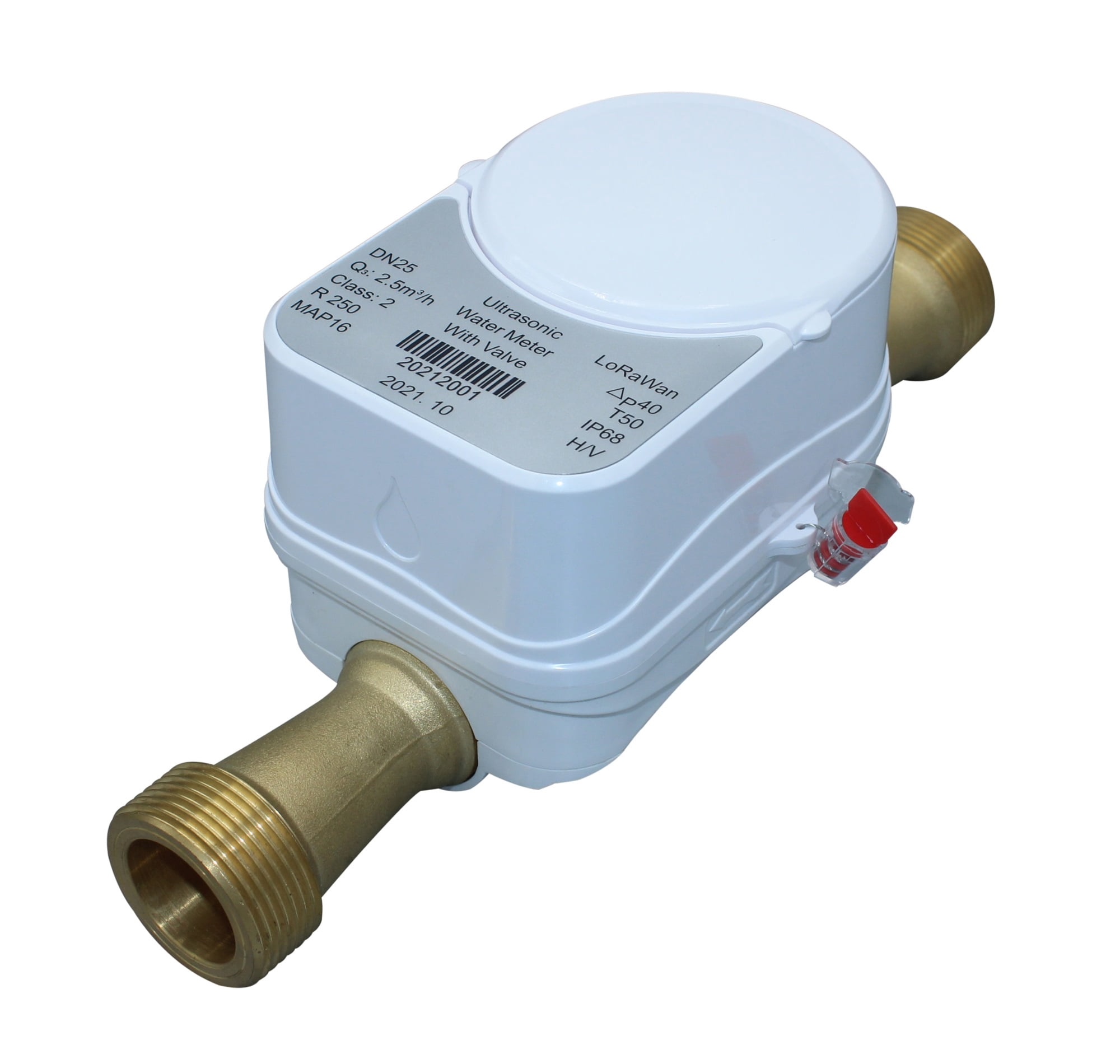 Smart Ultrasonic Water Flow Meter with Tuya Zigbee App Control ,Durable Brass Construction