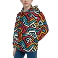 thumbnail image 2 of Fotbe Geometry Pattern Youth Pullover Hooded Sweatshirt, Boys Hoodie, Kangaroo Pocket Hoodie for Kids Girls -Large, 2 of 6