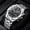 White Steel-Black Noodles, variant on Men's Octagonal Chronograph Quartz Watch, Moon Phase, Date, Luminous, Stainless Steel Wristwatch