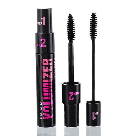 Hot Sale 1 Pieces Black Waterproof 3D Makeup Mascara Cosmetic Makeup Curling Lengthening Eyelash 2 Steps Beauty Health Skin Care