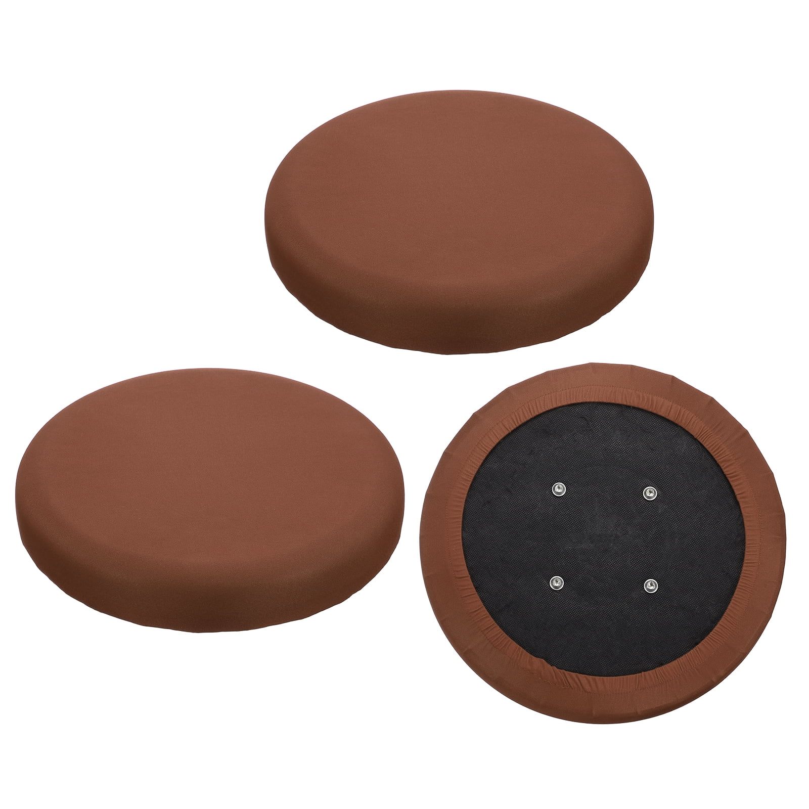 Uxcell 3Pcs Round Bar Stool Cover, 16-20" Elastic Round Stool Chair Covers Washable Dustproof Stretchy Slipcover Seat Soft Cushion for Dining Chairs Kitchen Bar Restaurant, Light Brown