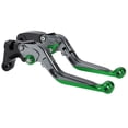 thumbnail image 1 of Palancas de freno y embrague cortas y largas Unique Bargains para Yamaha YZF R1 15-22, palanca de freno ajustable en 6 posiciones, mango de aluminio con extremo verde de titanio, 1 of 1