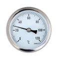 thumbnail image 3 of Termómetro de dial horizontal de 63 mm de 63 mm Medidor de temperatura de aluminio de aluminio 0-120 c 1/2 bsp diámetro del tornillo, 3 of 6