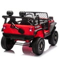 thumbnail image 6 of 4x4 24 Volt Kids Ride on Truck Car with Remote Control & 2 Seater, 4x200W Motors, 9AH Battery Powered Electric Toys, Spring Suspension, 3 Speeds, Wheels, LED Lights, Bluetooth MP3 Music, Red, 6 of 10