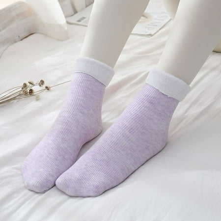 

Knosfe Women Ankle Winter Crew Socks Thick Thermal Warm Warm Socks Free Size