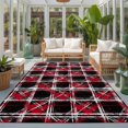 thumbnail image 2 of Large Area Rugs 5'x8', Red Geometric Carpet Runner Indoor Outdoor Rugs Home Decor Aesthetic, Black White Boho Non Slip Mats Washable Accent Rug for Living Room Bedroom, 2 of 8