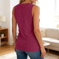 thumbnail image 6 of Knit Sleeveless Top Casual Round Neck Camisole Soft Stretch Basic Solid Color Tank For Everyday Wear, S, Red, 6 of 6