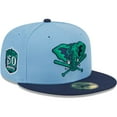 thumbnail image 1 of Men's New Era Light Blue/Navy Oakland Athletics Green Undervisor 59FIFTY Fitted Hat, 1 of 5