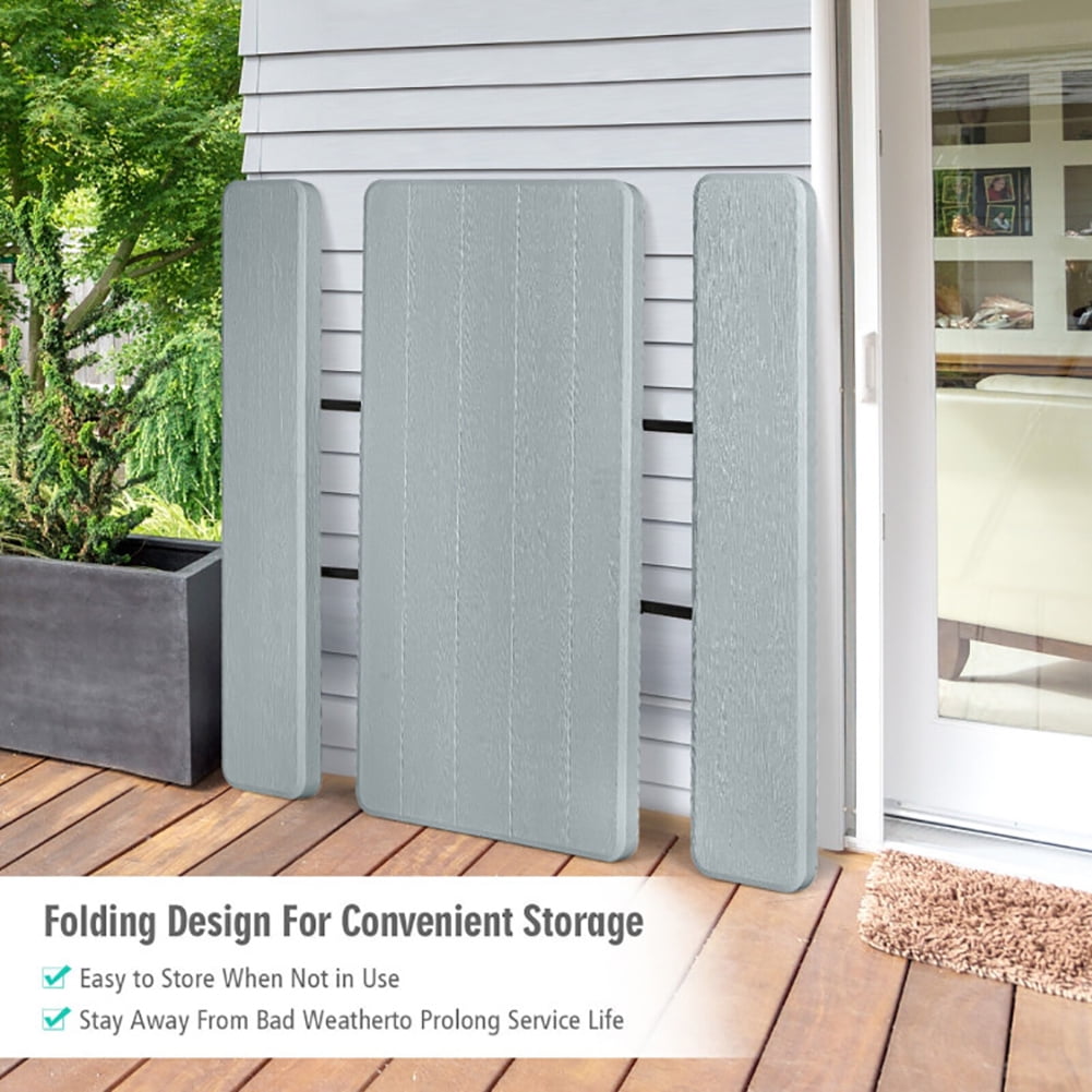 Aimee Lii Indoor and Outdoor Folding Picnic Table Bench Set, Outdoor Patio Furniture Set, Gray