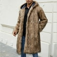 thumbnail image 6 of Frostluinai Oversized Hooded Winter Coats Men Warm Shaggy Faux Fur Jackets Fluffy Open Front Overcoats Fuzzy Long Sherpa Outwear with Pocket, 6 of 9
